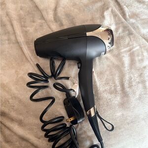 Sleek Ghd Black Hair Dryer with Silver Accents